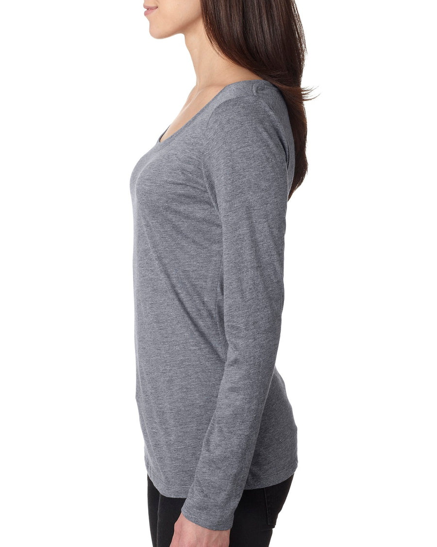 Women's Triblend Long-Sleeve Scoop - Premium Heather