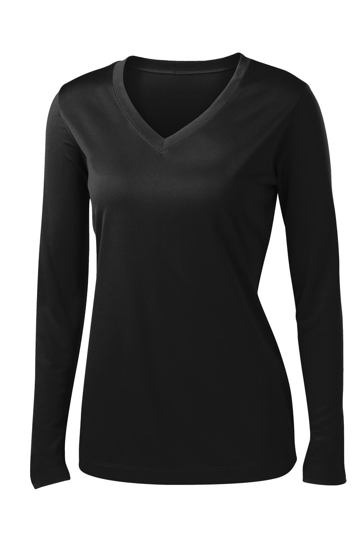 Women's Long Sleeve PosiCharge Competitor V-Neck Tee - Black