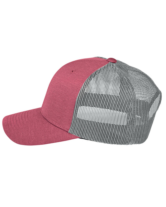 by Yupoong® Unisex Zone Sonic Heather Trucker Cap - Sport Maroon Heather / Sport Gray