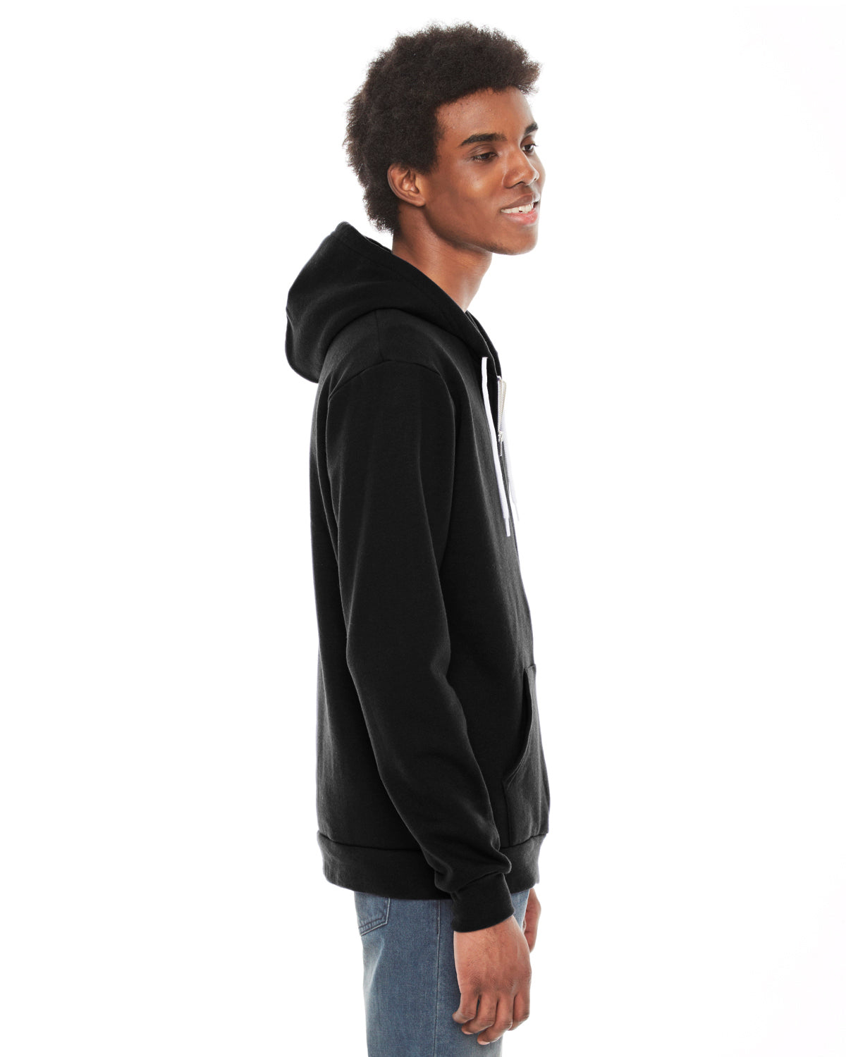 Unisex Flex Fleece Zip Hoodie - Black