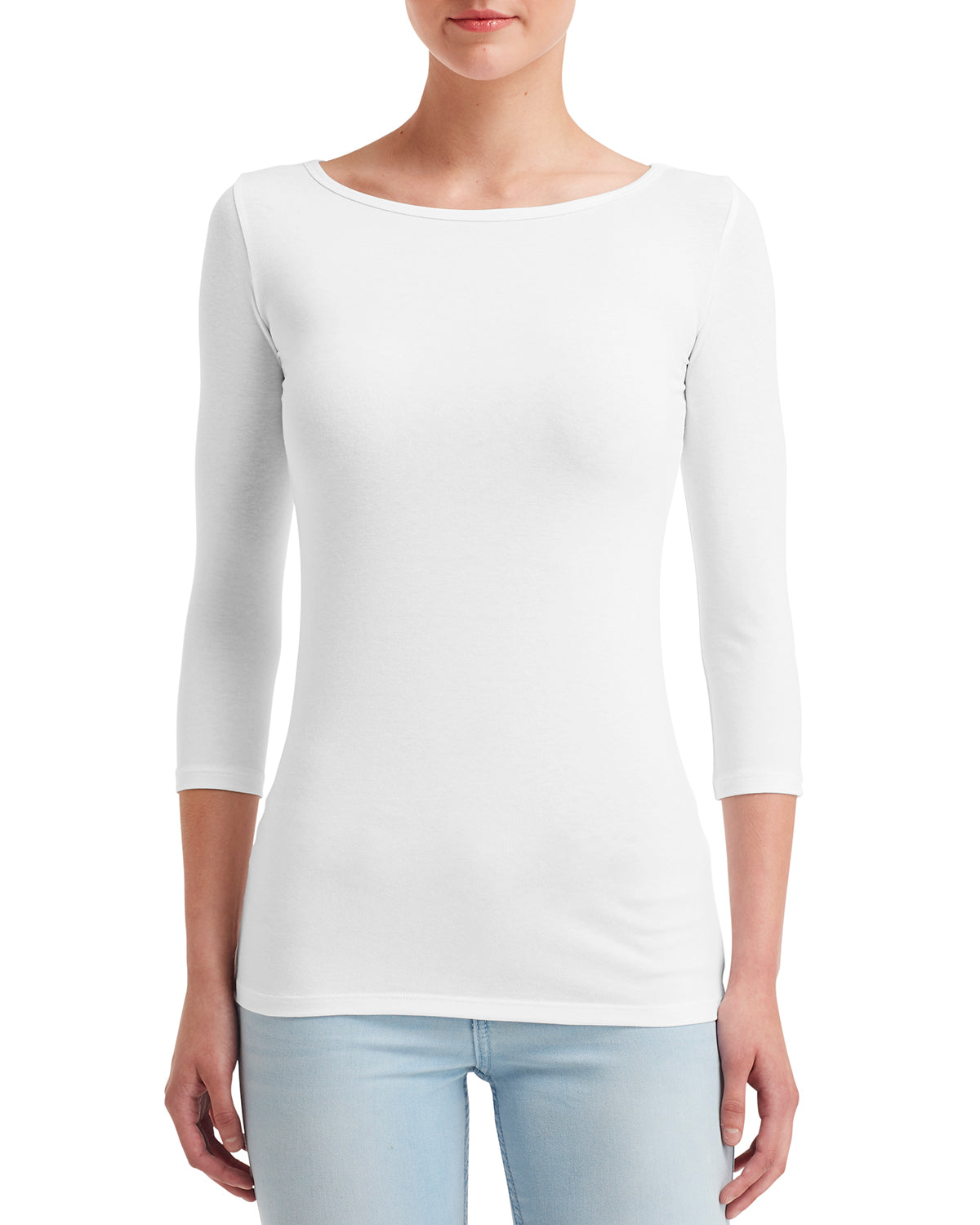 Women's Stretch 3/4 Sleeve T-Shirt - White