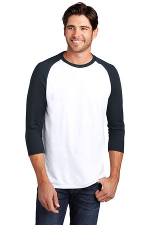 Unisex Perfect Tri 3/4-Sleeve Raglan - New Navy / White