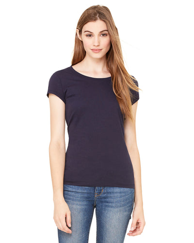 Women's Sheer Mini Rib Short-Sleeve T-Shirt - Midnight