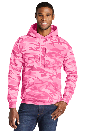 Unisex Core Fleece Camo Pullover Hoodie - Pink Camo