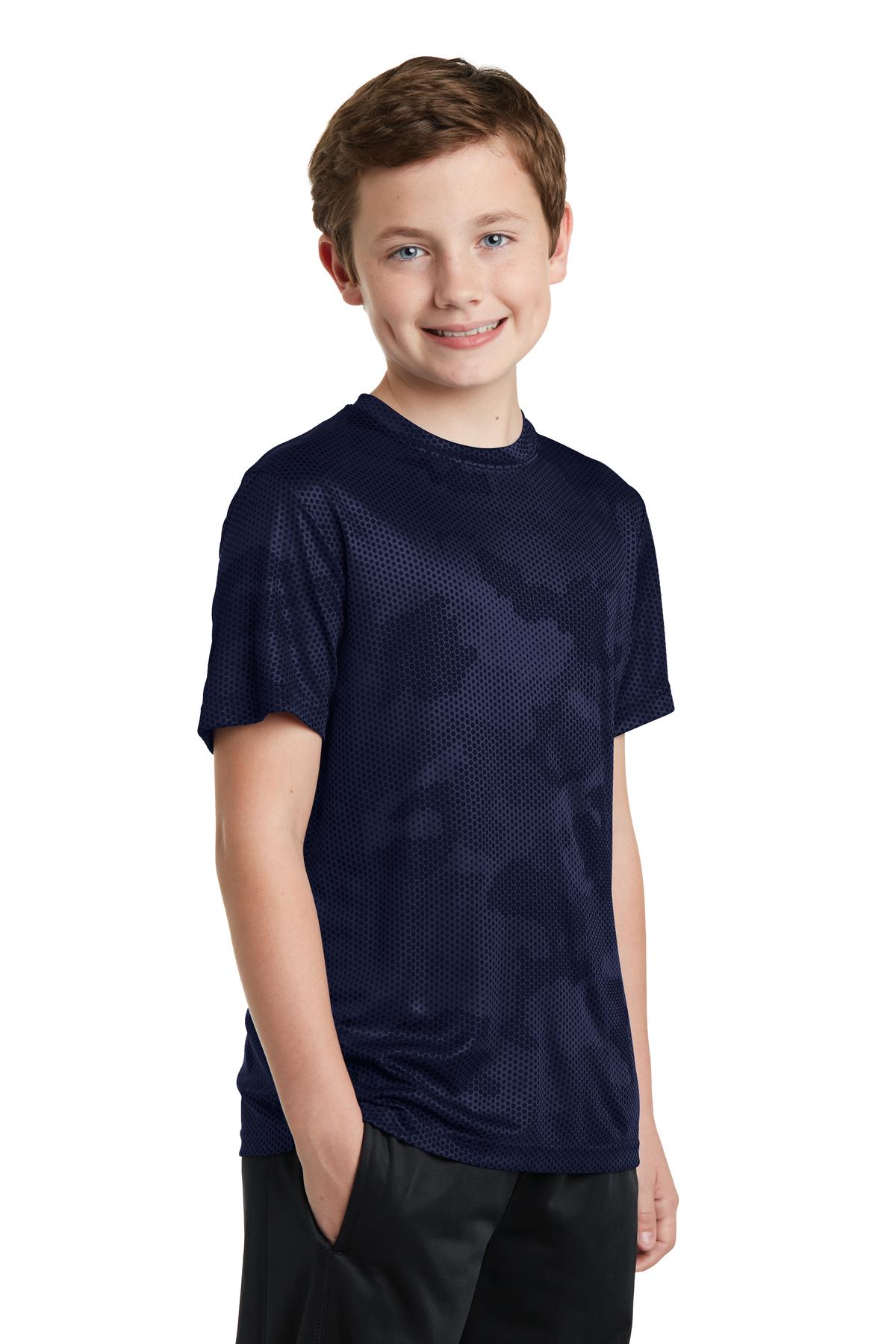 Youth CamoHex Tee - True Navy