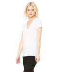 Women's Triblend Short-Sleeve Deep V-Neck T-Shirt - White Fleck Triblend
