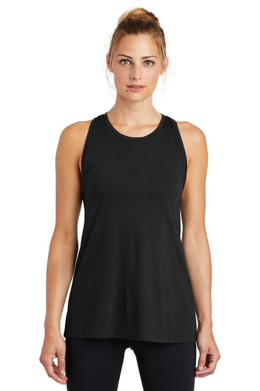 Women's PosiCharge Tri-Blend Wicking Tank - Black Triad So