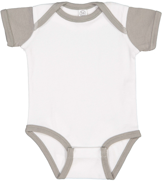 Infant Baby Rib Bodysuit - White / Titanium