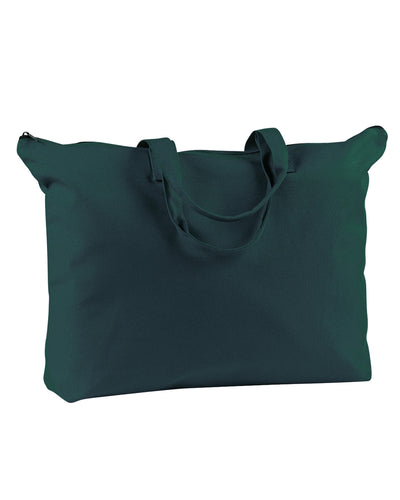 Canvas Zippered Book Tote - Forest