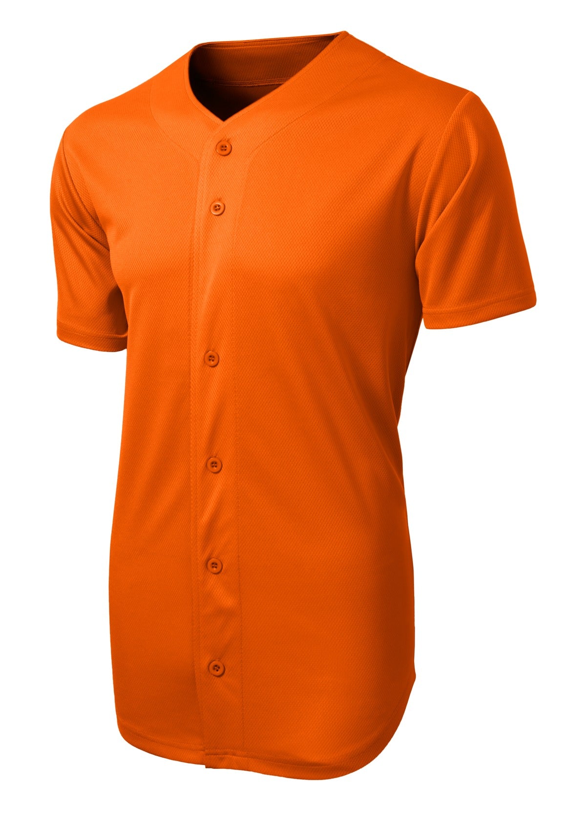 Unisex PosiCharge Tough Mesh Full-Button Jersey - Deep Orange