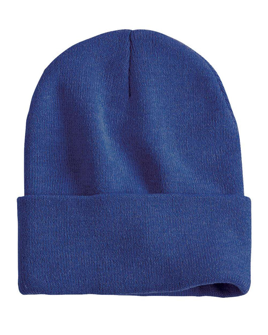 12" Solid Knit Beanie - Heather Dark Royal