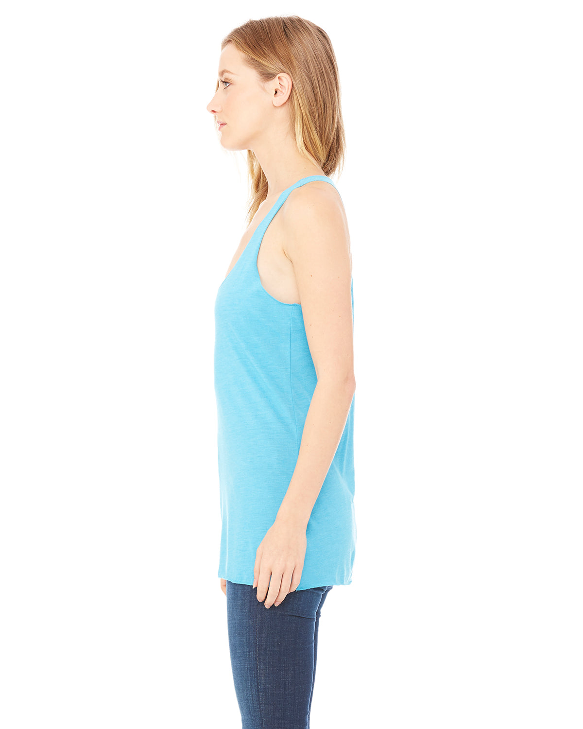 Women's Triblend Racerback Tank - Aqua Triblend
