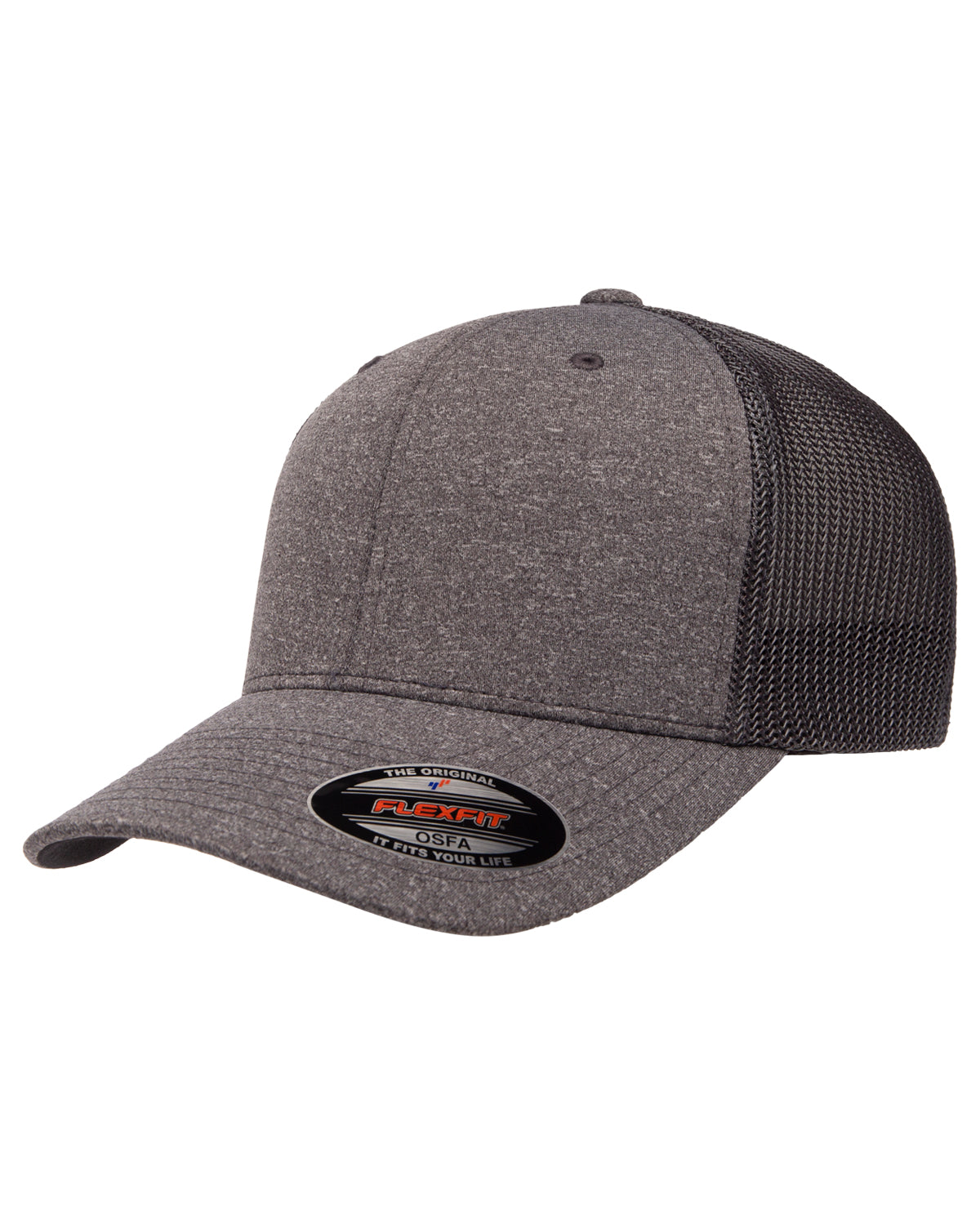 Unisex Poly Mélange Stretch Mesh Cap - Dark Heather Gray / Charcoal
