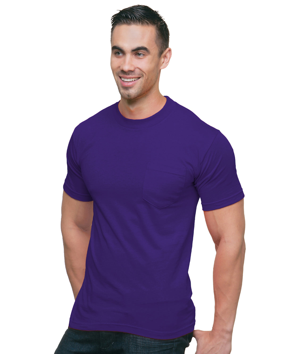 Unisex Cotton Pocket T-Shirt - Purple