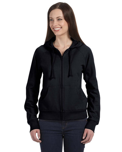 Women's Fleece Full-Zip Raglan Hoodie - Black
