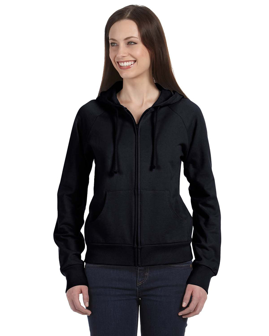 Women's Fleece Full-Zip Raglan Hoodie - Black