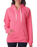 Women's Sydney Brushed V-Neck Hoodie - Neon Pink