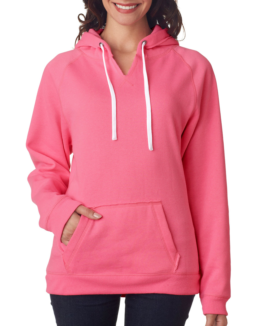 Women's Sydney Brushed V-Neck Hoodie - Neon Pink
