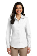Women's Long Sleeve Carefree Poplin Shirt - White