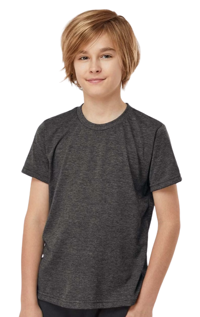 Youth Poly-Rich Tee - Heather Graphite