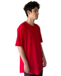 Men's Cotton Long Body Crew - Red