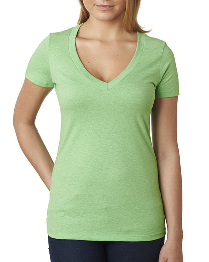 Women's CVC Deep V - Apple Green
