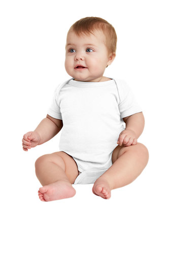 Infant Baby Rib Bodysuit - White