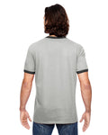 Unisex Lightweight Ringer T-Shirt - Heather Gray / Heather Dark Gray