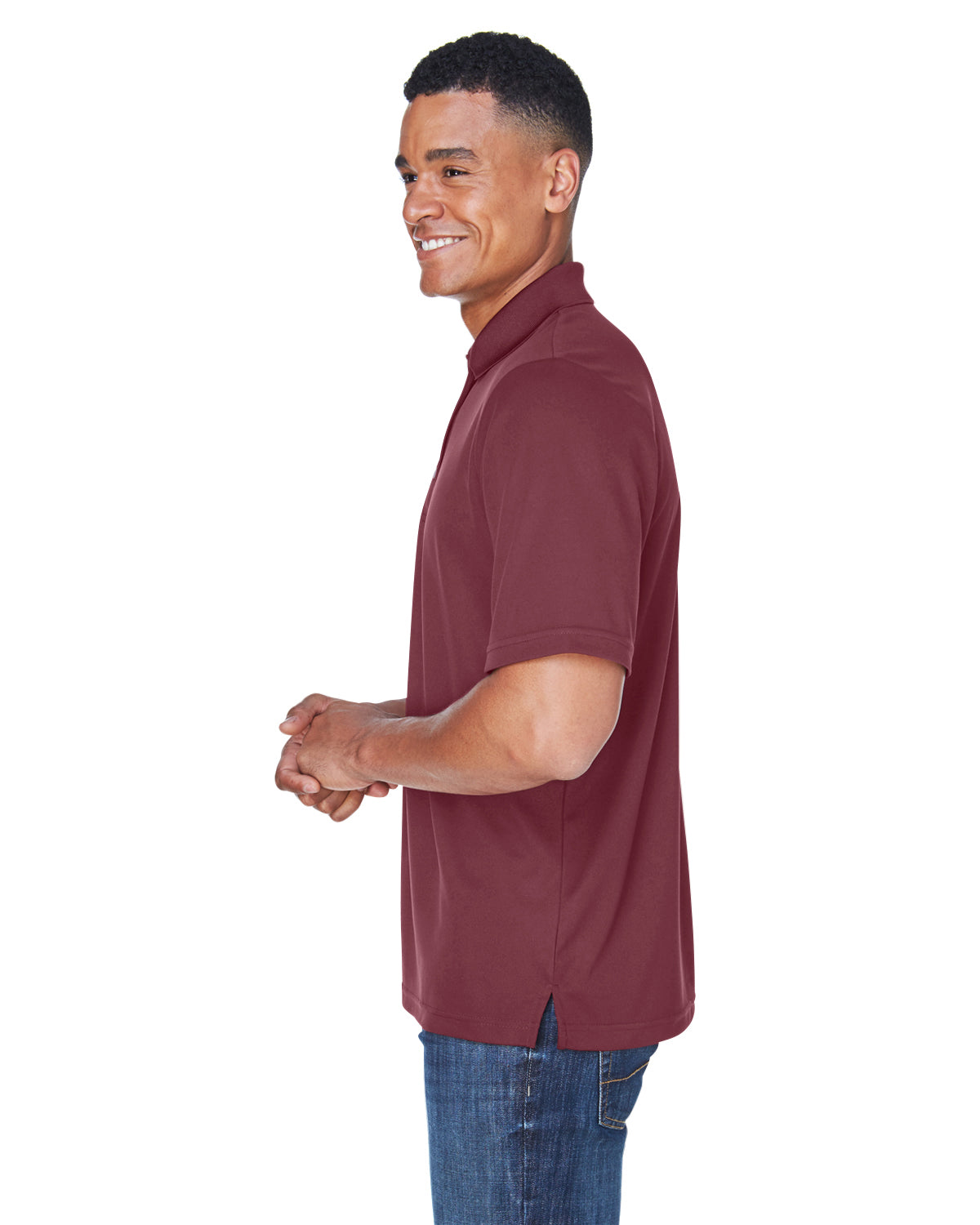 Men's Origin Performance Piqué Polo with Pocket - Burgundy 060