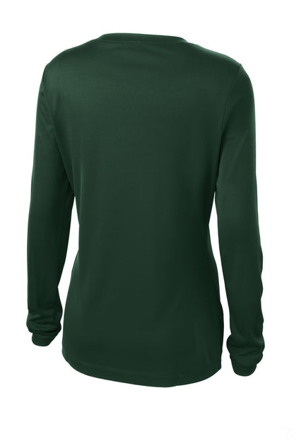 Women's Long Sleeve PosiCharge Competitor V-Neck Tee - Forest Green