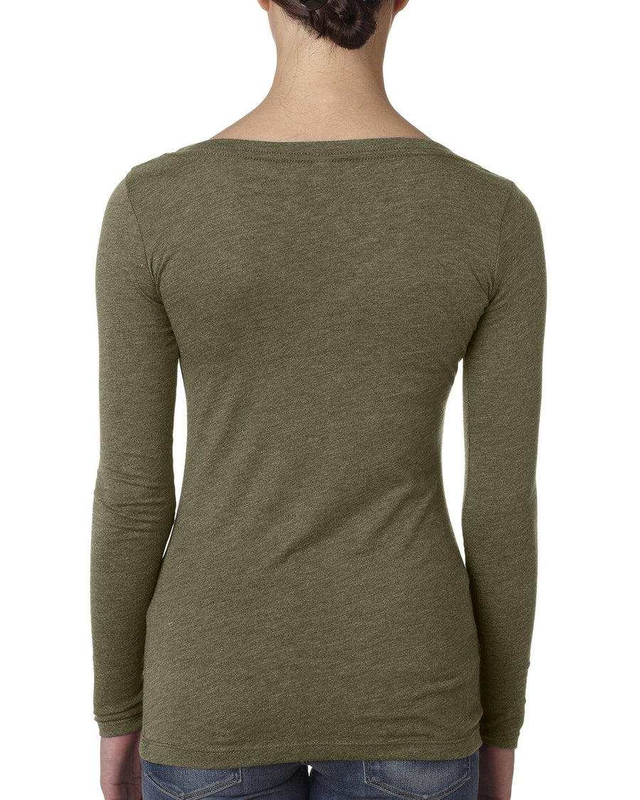 Women's Triblend Long-Sleeve Scoop - Military Green