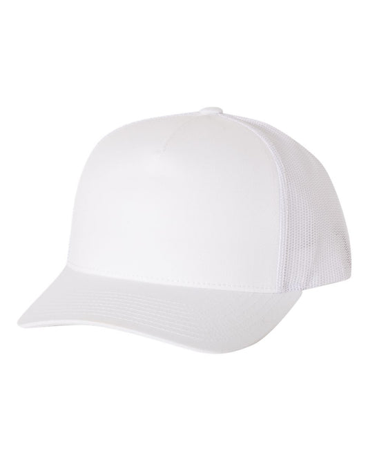 Unisex 5-Panel Retro Trucker Cap - White