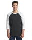 Next Level 6051 - Unisex Triblend 3/4-Sleeve Raglan - Heather White / Vintage Black