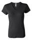 Bella + Canvas 1005 - Women's Baby Rib Short Sleeve V-Neck Tee - Black