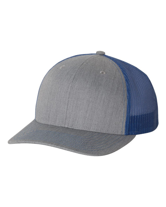 Snapback Trucker Cap - Heather Gray / Royal