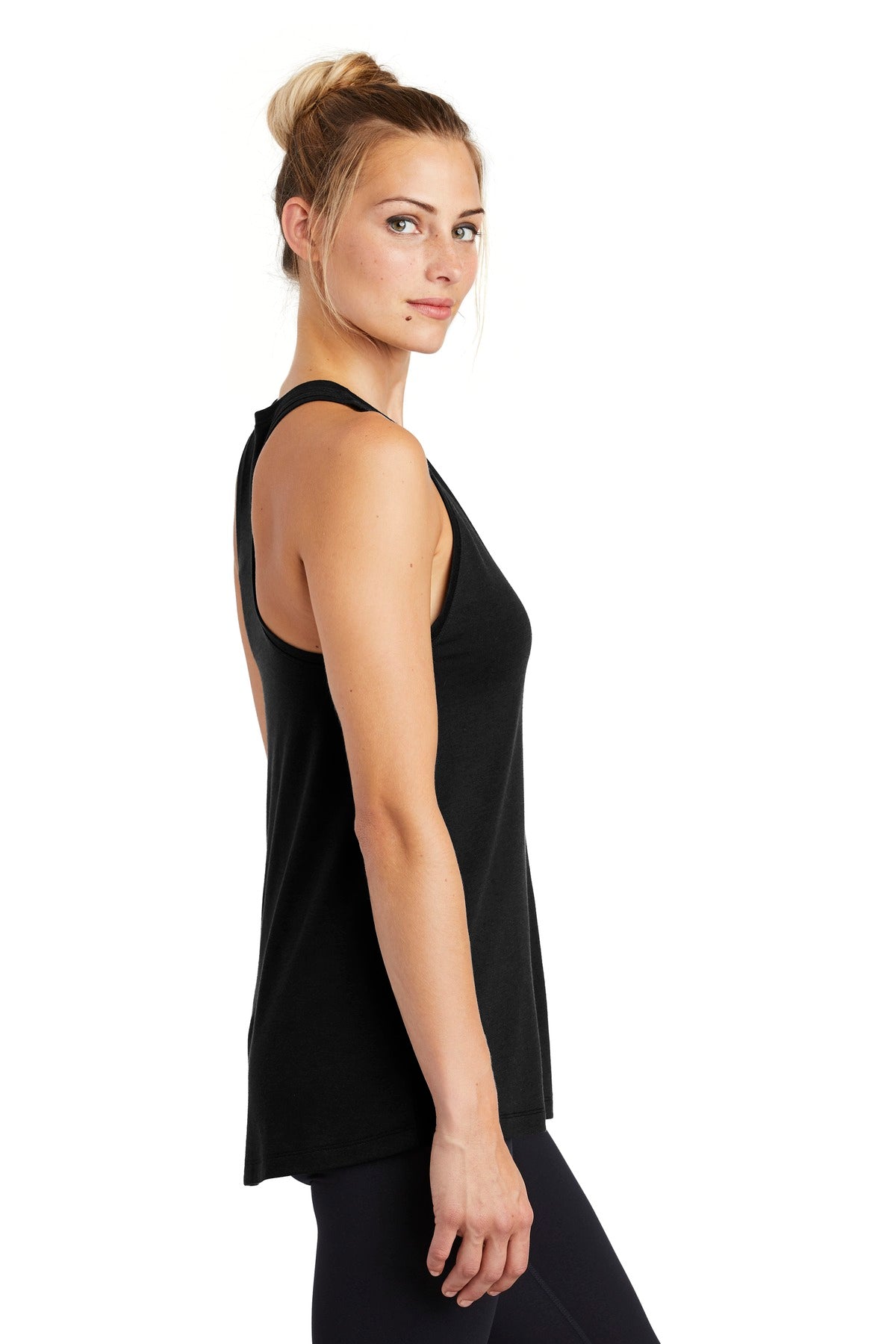 Women's PosiCharge Tri-Blend Wicking Tank - Black Triad So