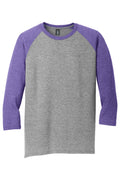 Unisex Perfect Tri 3/4-Sleeve Raglan - Purple Fr / Gray French