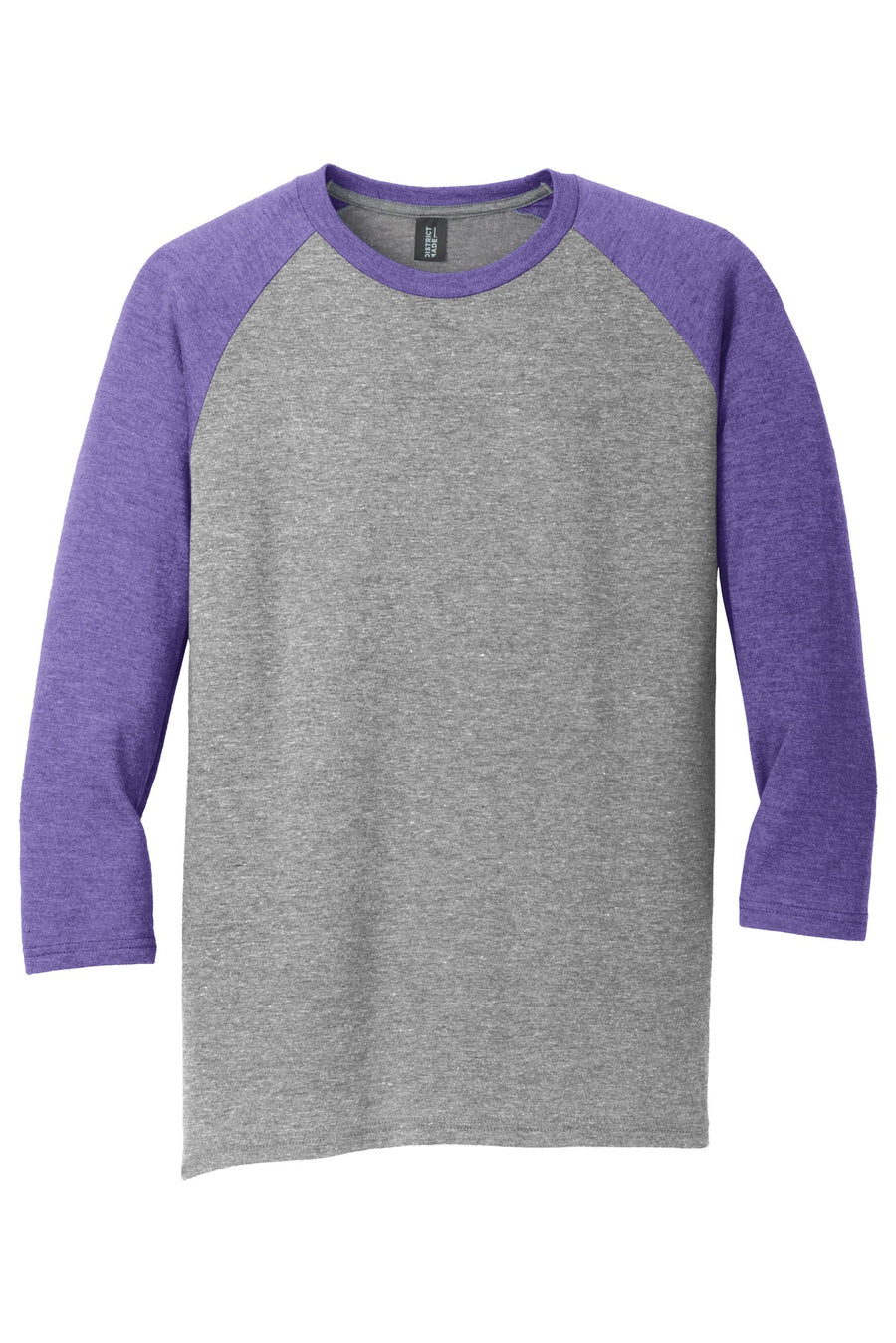 Unisex Perfect Tri 3/4-Sleeve Raglan - Purple Fr / Gray French