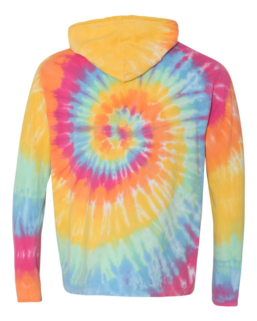 Unisex Tie Dye Hooded Pullover T-Shirt - Aerial Spiral