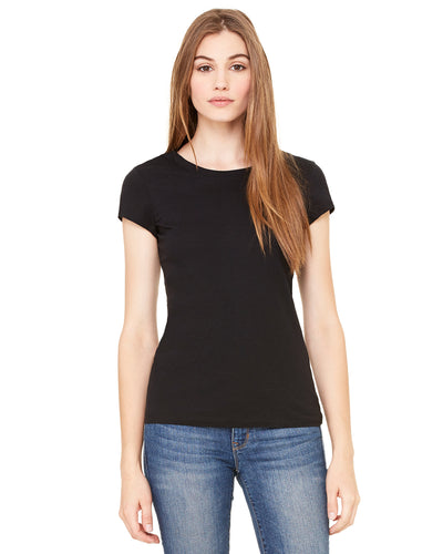 Women's Sheer Mini Rib Short-Sleeve T-Shirt - Black