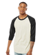 Tultex 0245TC - Unisex Fine Jersey Raglan Tee - Vintage White/Black