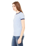 Women's Jersey Short-Sleeve Ringer T-Shirt - Heather Blue / Navy