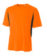 A4 N3181 - Men's Cooling Performance Color Blocked T-Shirt - Safety Orange / Black