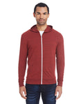 Unisex Triblend Full-Zip Light Hoodie - Card Black Triblend