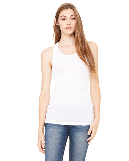 Women's Sheer Mini Rib Racerback Tank - White