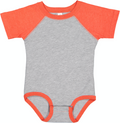 Infant Baseball Bodysuit - Vintage Heather / Vintage Orange