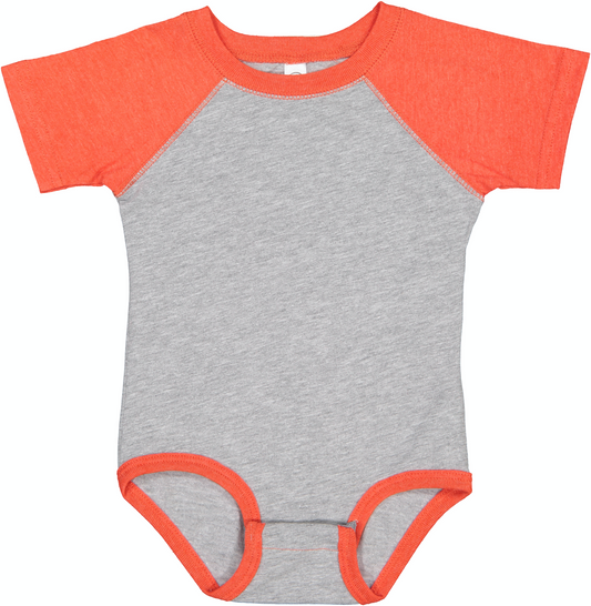 Infant Baseball Bodysuit - Vintage Heather / Vintage Orange