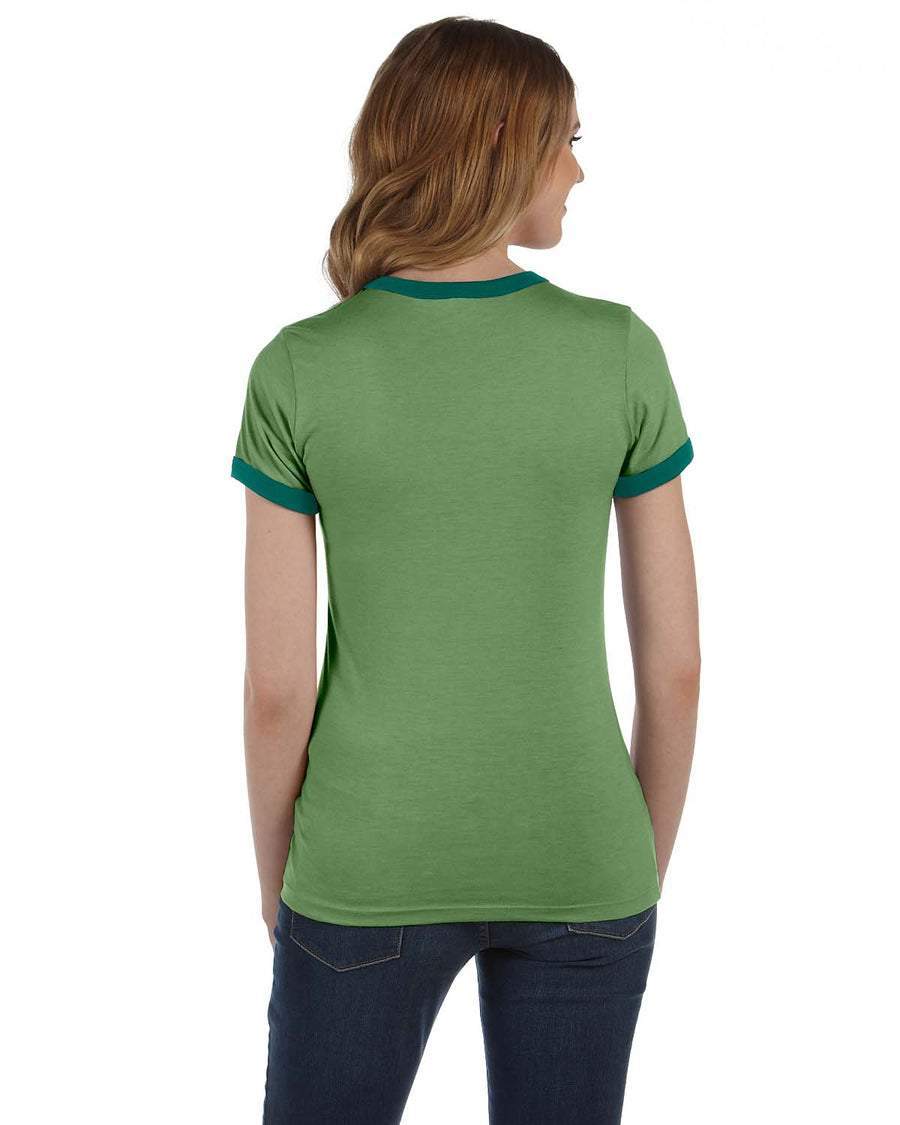 Women's Jersey Short-Sleeve Ringer T-Shirt - Heather Green / Forest