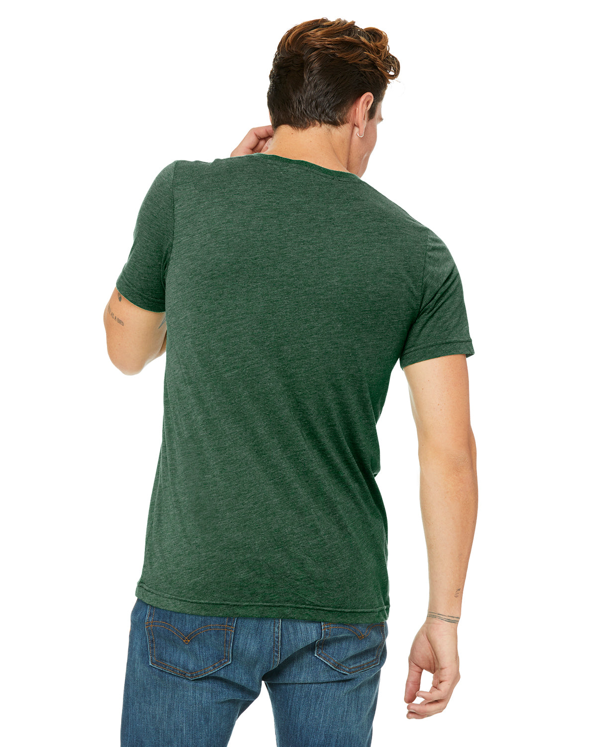 Unisex Triblend V-Neck T-Shirt - Grass Green Triblend