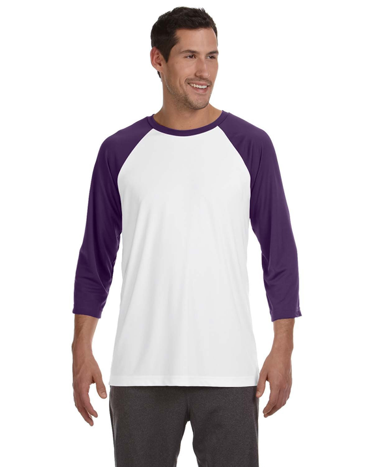 Unisex Baseball T-Shirt - White / Sport Purple